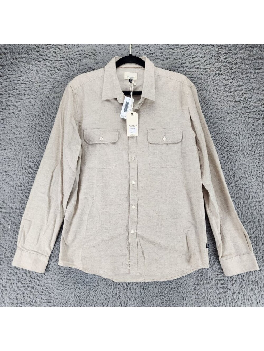 Civil Society Shirt Mens Medium Tan Cotton Long Sleeve Button Up *NWT*